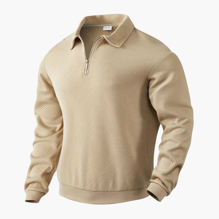 Herrenpullover mit Reißverschlusskragen