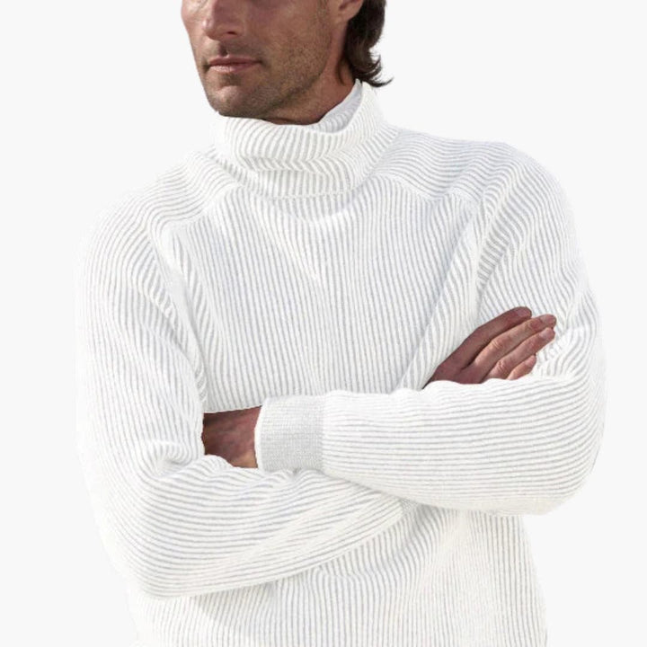 Herren pullover mit Rollkragen und Rippstruktur