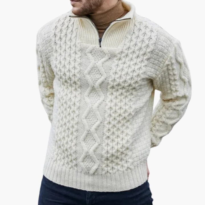 Herrenpullover mit Rundhalsausschnitt und langen Ärmeln