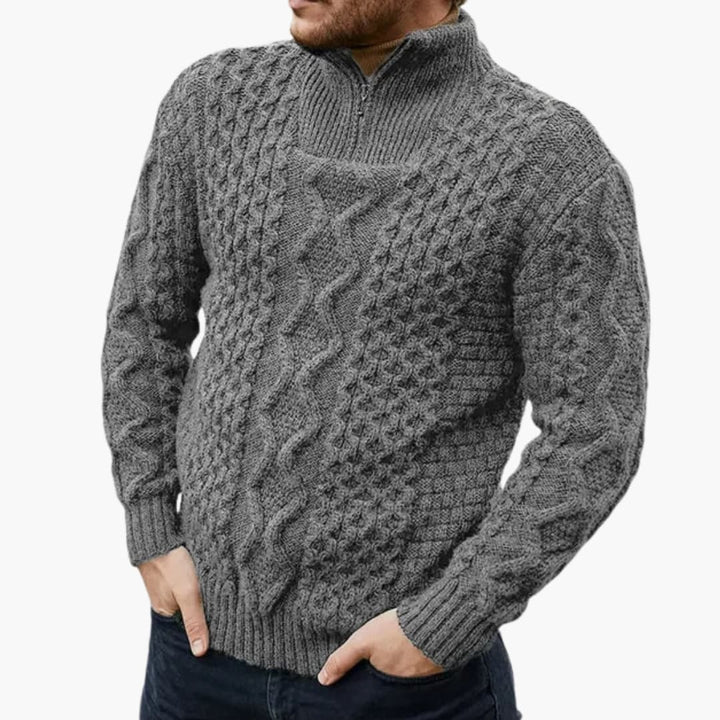 Herrenpullover mit Rundhalsausschnitt und langen Ärmeln