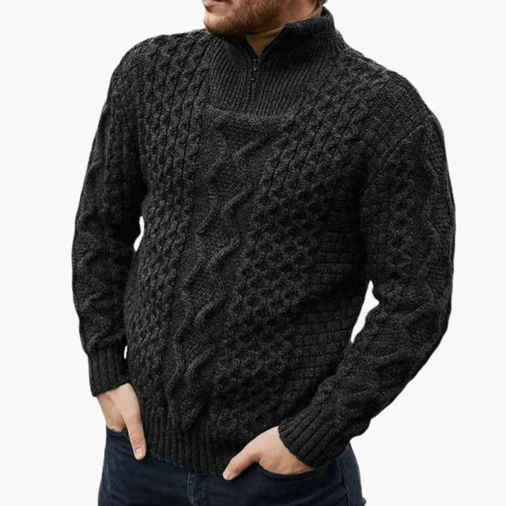 Herrenpullover mit Rundhalsausschnitt und langen Ärmeln