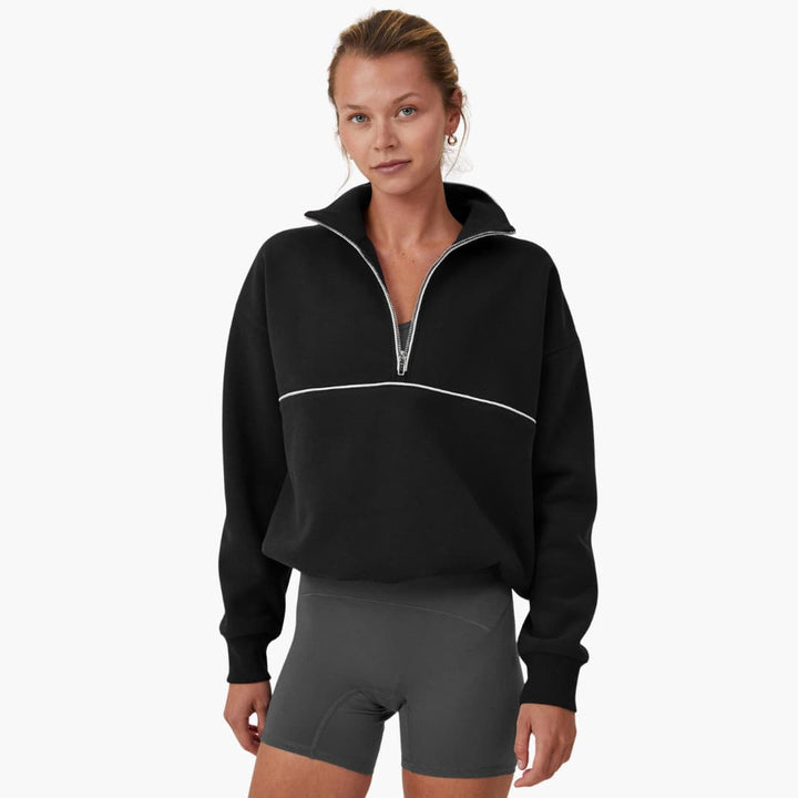 Hochkragen Zipper Pullover für Damen