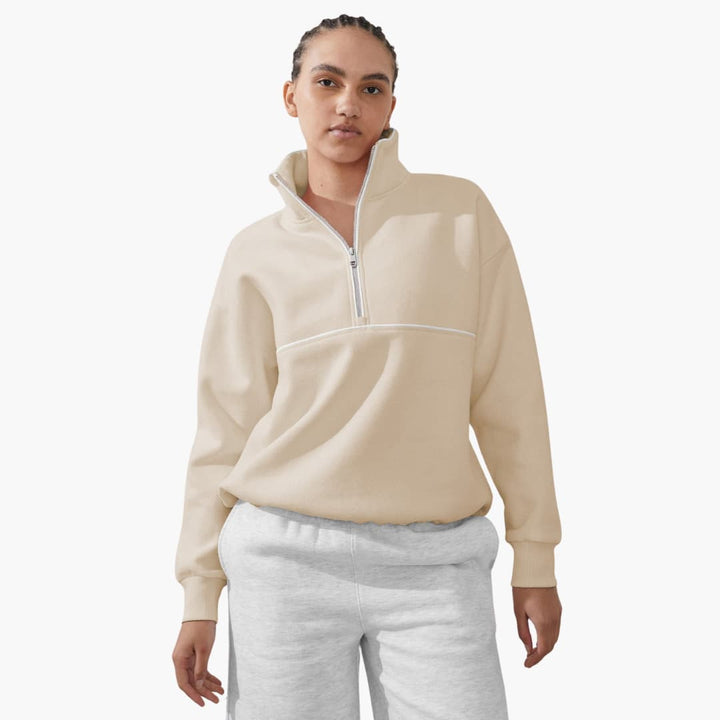 Hochkragen Zipper Pullover für Damen