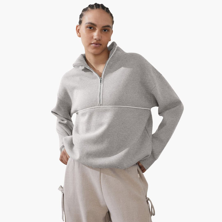 Hochkragen Zipper Pullover für Damen