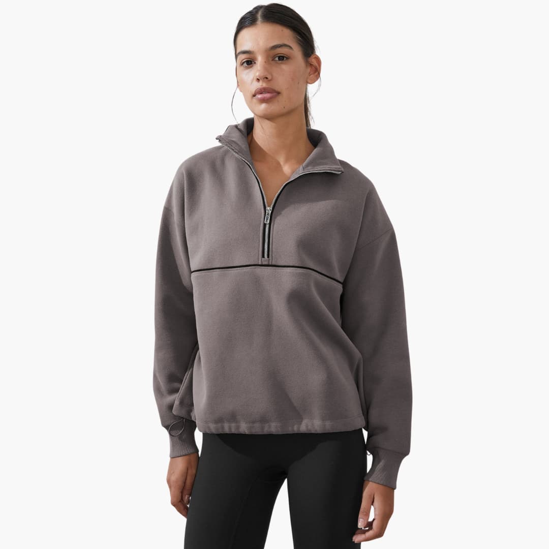 Hochkragen Zipper Pullover für Damen