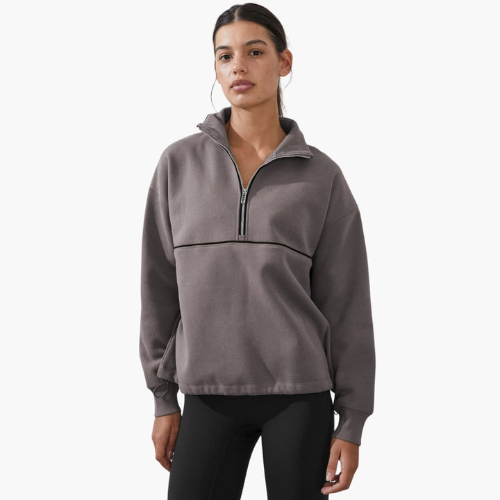 Hochkragen Zipper Pullover für Damen