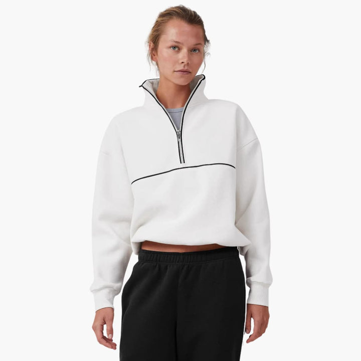 Hochkragen Zipper Pullover für Damen