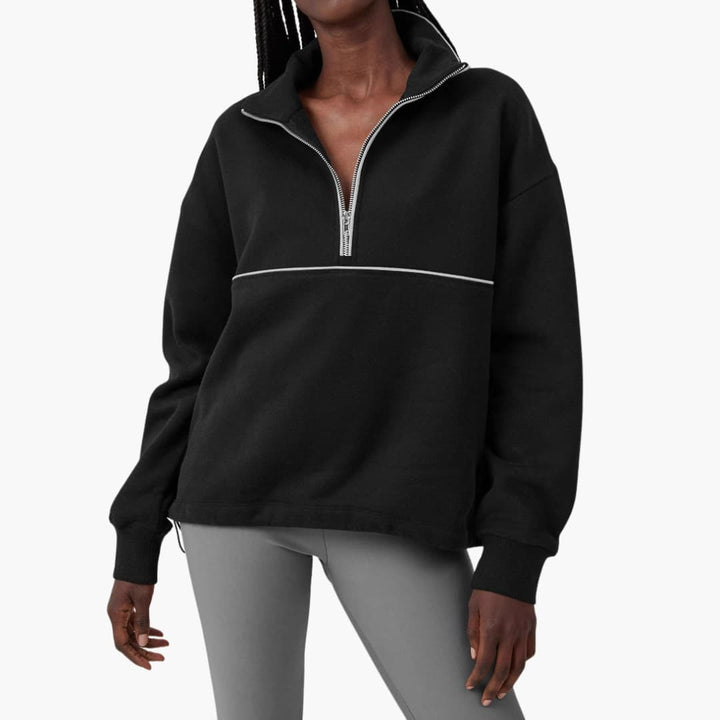 Hochkragen Zipper Pullover für Damen