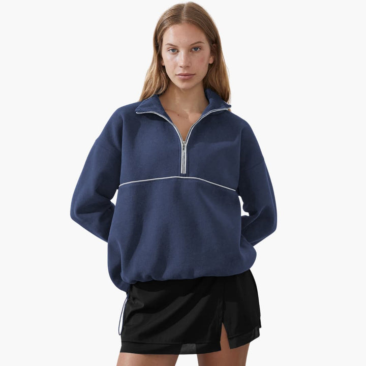 Hochkragen Zipper Pullover für Damen