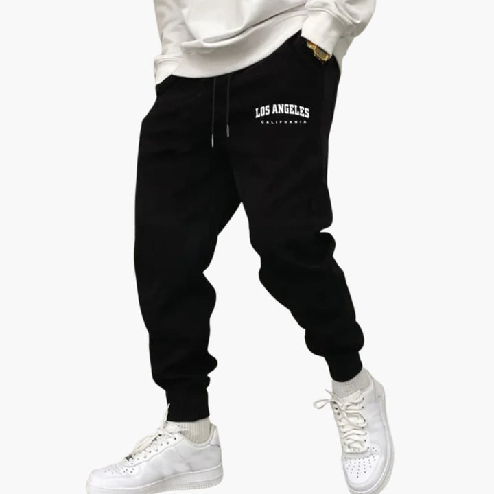 Jogginghosen für Herren mit Los Angeles Schriftzug und Kordelzug am Bund