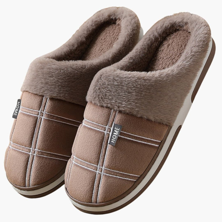 Herren Plüschfutter Hausschuhe mit rutschfester Sohle