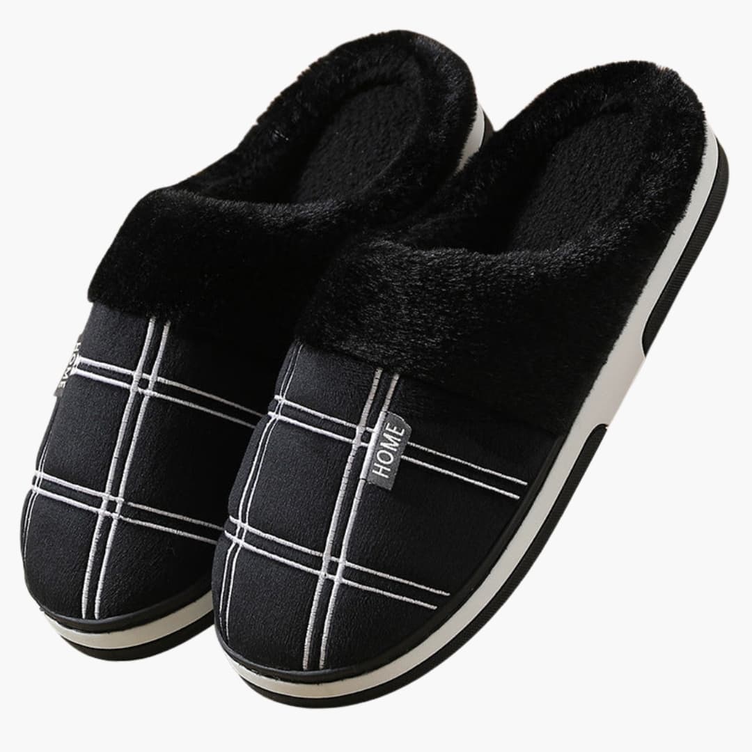 Herren Plüschfutter Hausschuhe mit rutschfester Sohle