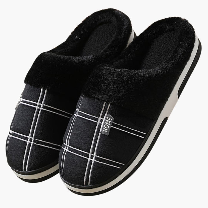 Herren Plüschfutter Hausschuhe mit rutschfester Sohle