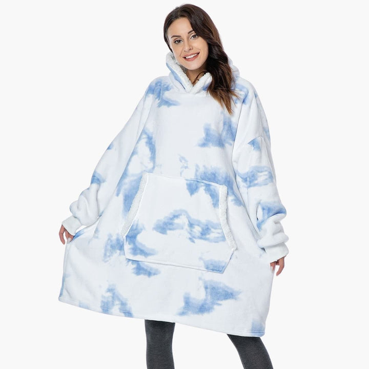 Unisex Decken Hoodie mit Kapuze und Fronttasche