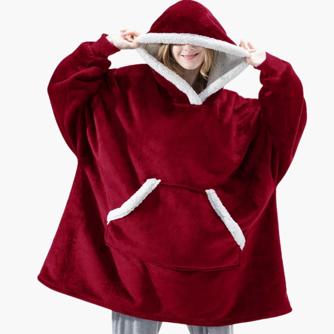 Unisex Decken Hoodie mit Kapuze und Fronttasche