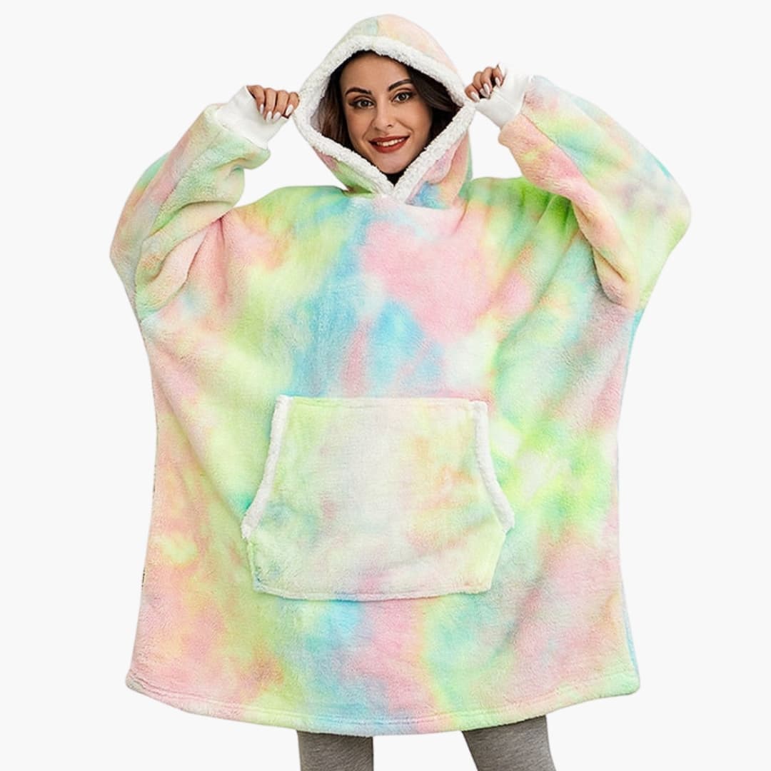 Unisex Decken Hoodie mit Kapuze und Fronttasche