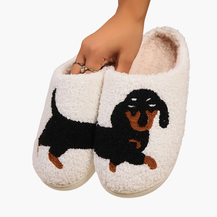 Unisex Hausschuhe mit Cartoon Hundemotiv