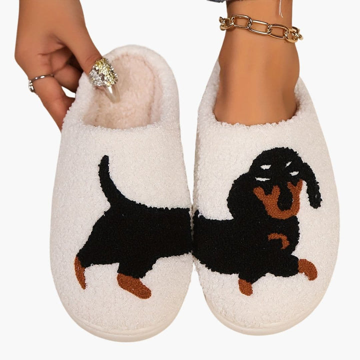 Unisex Hausschuhe mit Cartoon Hundemotiv