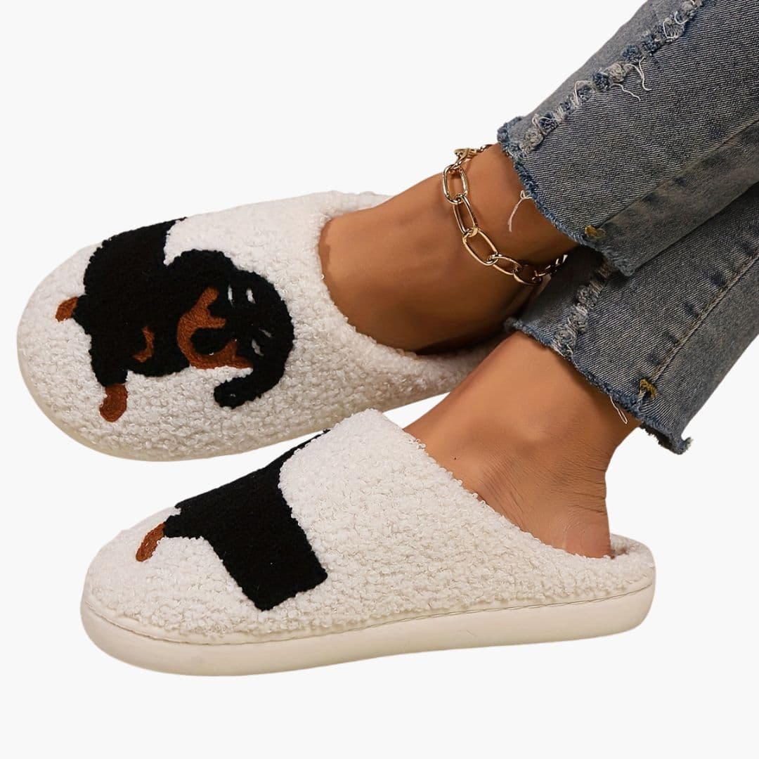 Unisex Hausschuhe mit Cartoon Hundemotiv