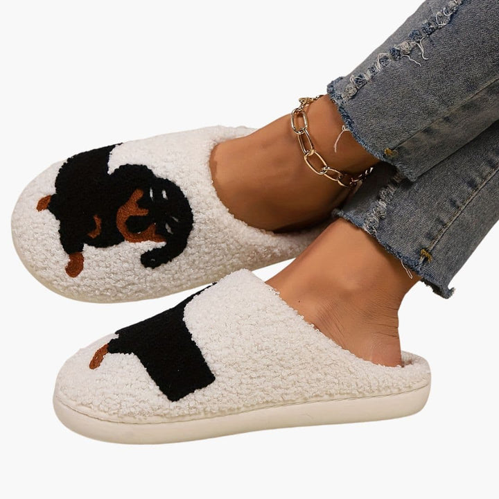 Unisex Hausschuhe mit Cartoon Hundemotiv