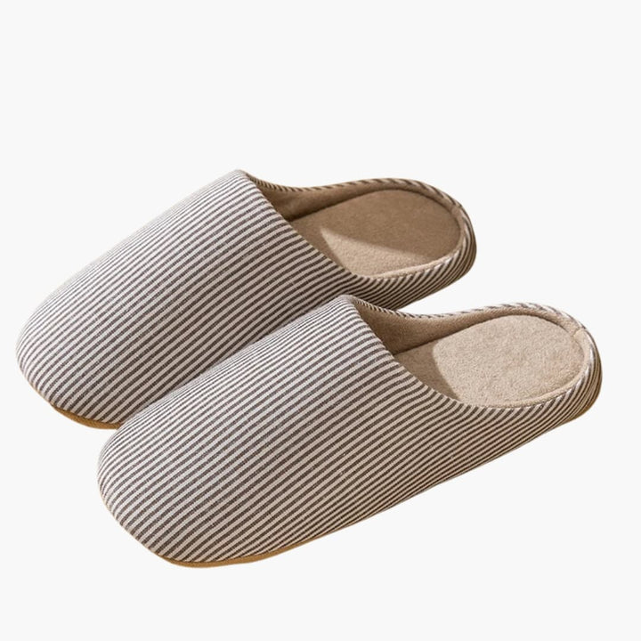 Unisex Hausschuhe mit Streifenmuster und Schlupfdesign