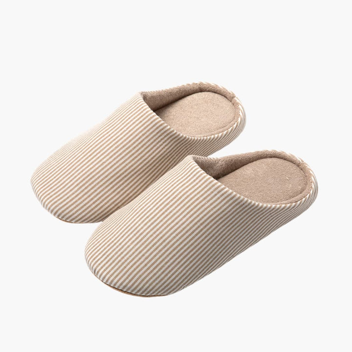 Unisex Hausschuhe mit Streifenmuster und Schlupfdesign