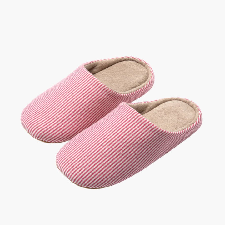 Unisex Hausschuhe mit Streifenmuster und Schlupfdesign