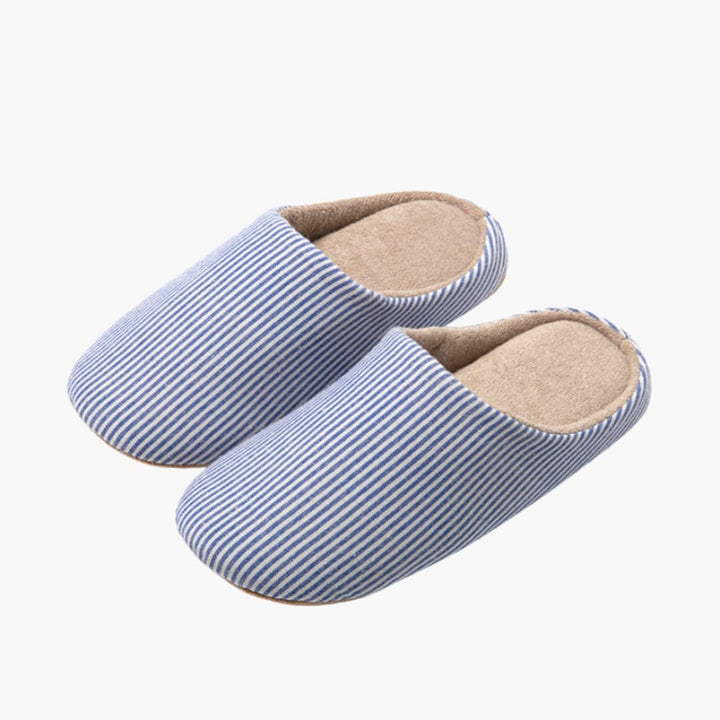 Unisex Hausschuhe mit Streifenmuster und Schlupfdesign