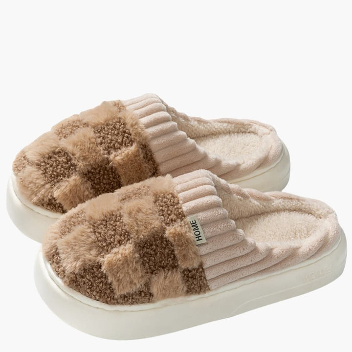 Unisex Pantoffeln mit karierter Oberfläche