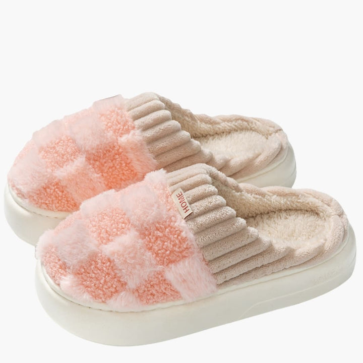 Unisex Pantoffeln mit karierter Oberfläche