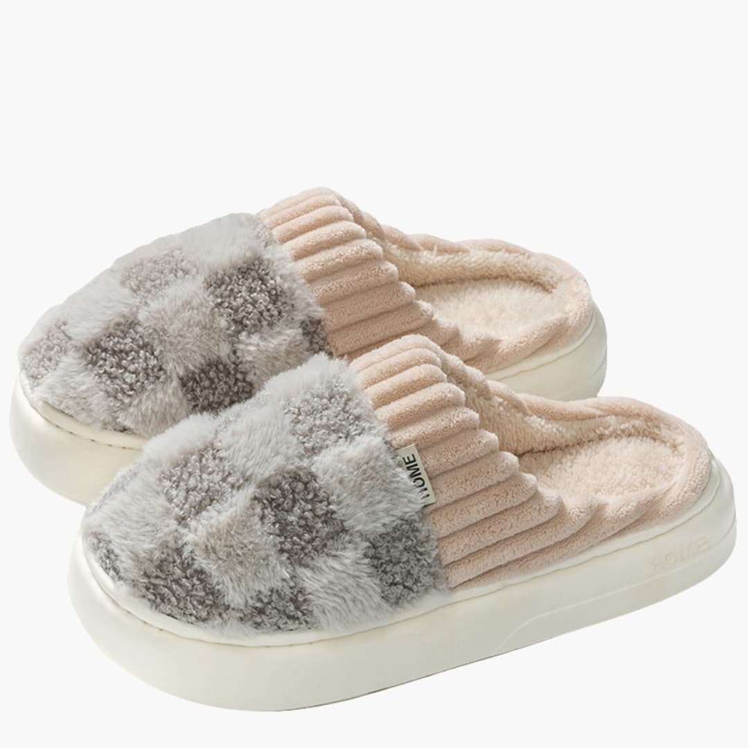 Unisex Pantoffeln mit karierter Oberfläche