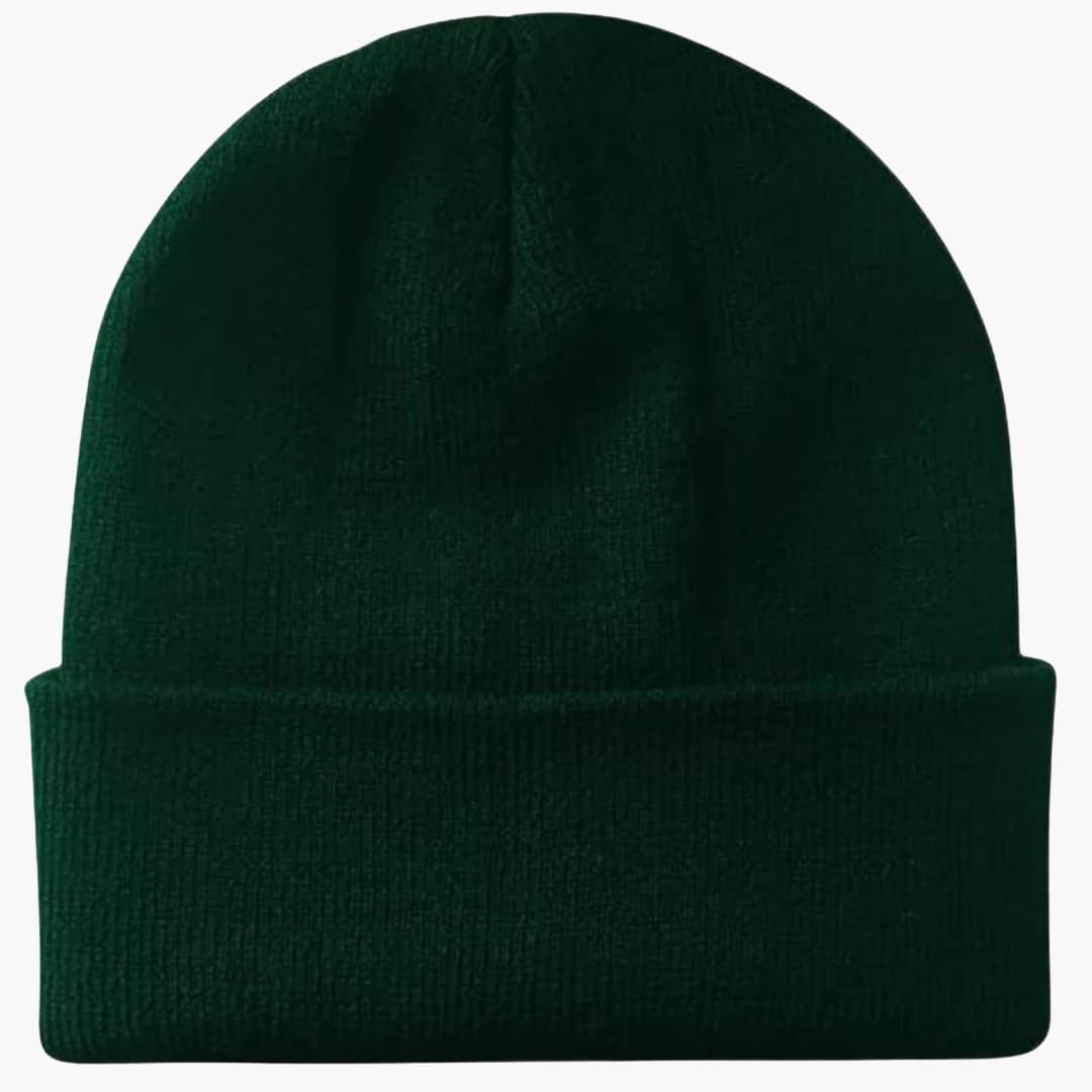 Unisex Strick Wintermütze mit runder Form und Rippoberfläche