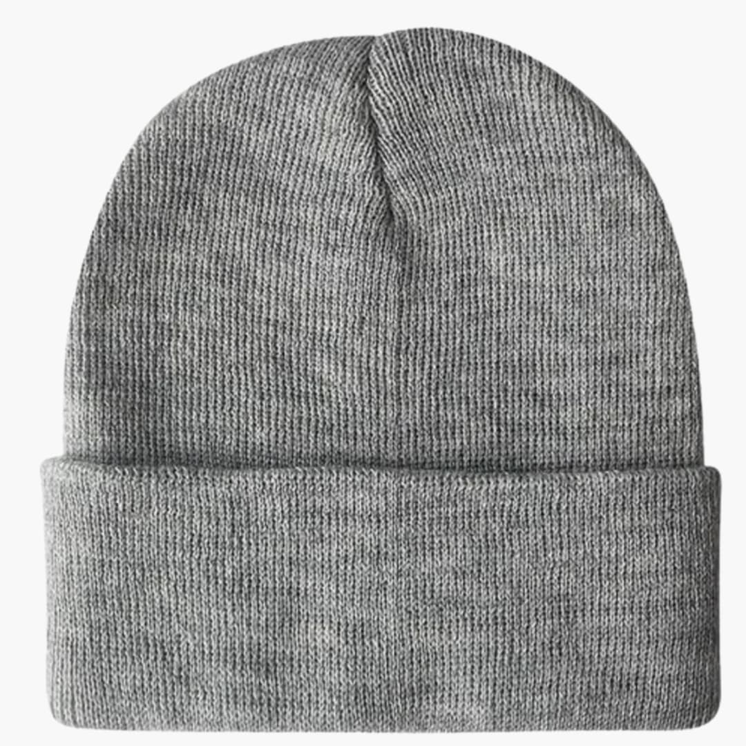 Unisex Strick Wintermütze mit runder Form und Rippoberfläche