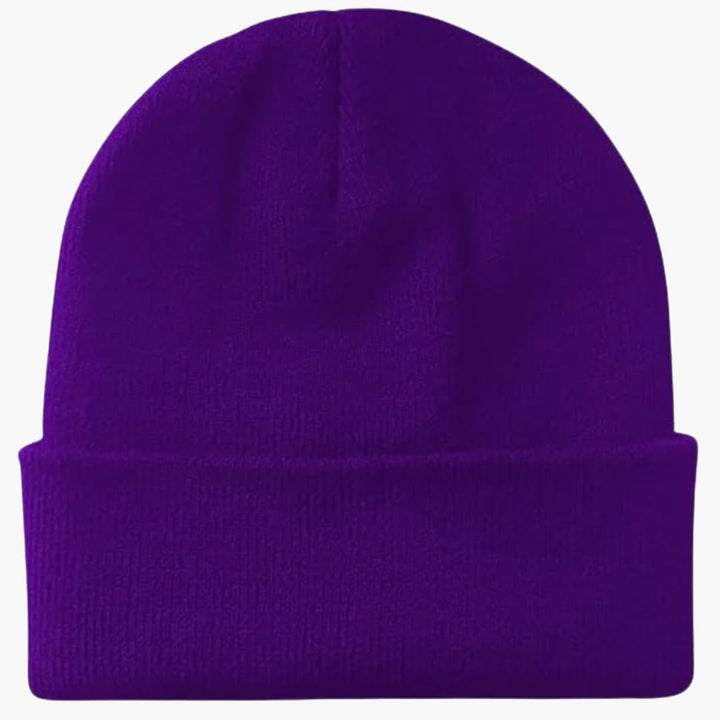 Unisex Strick Wintermütze mit runder Form und Rippoberfläche