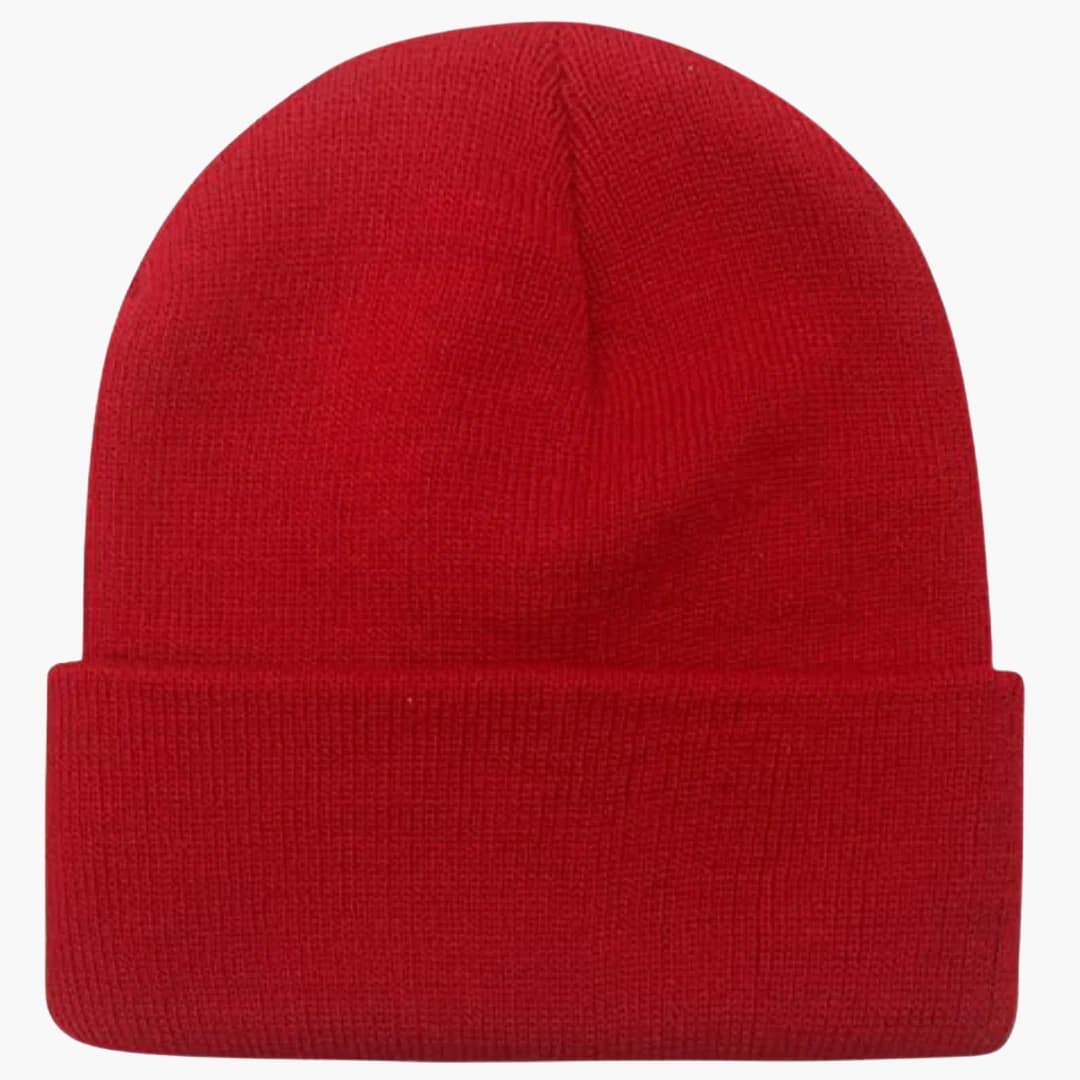 Unisex Strick Wintermütze mit runder Form und Rippoberfläche