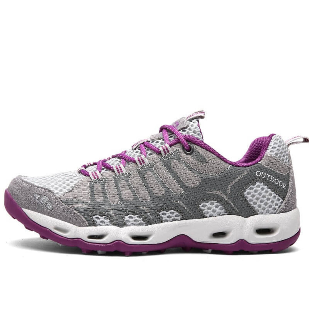 Unisex Trekking Schuhe mit Schnürverschluss und profilierter Außensohle