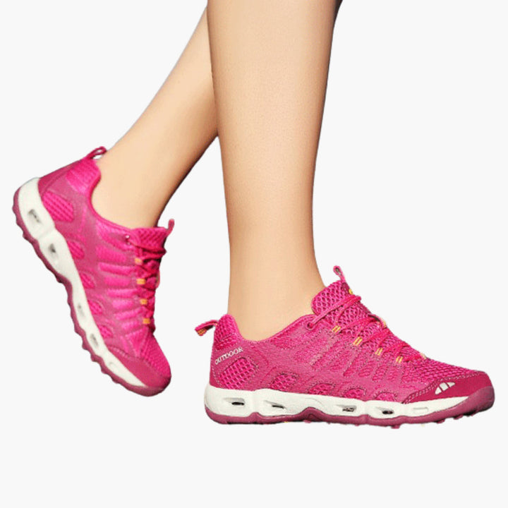 Unisex Trekking Schuhe mit Schnürverschluss und profilierter Außensohle