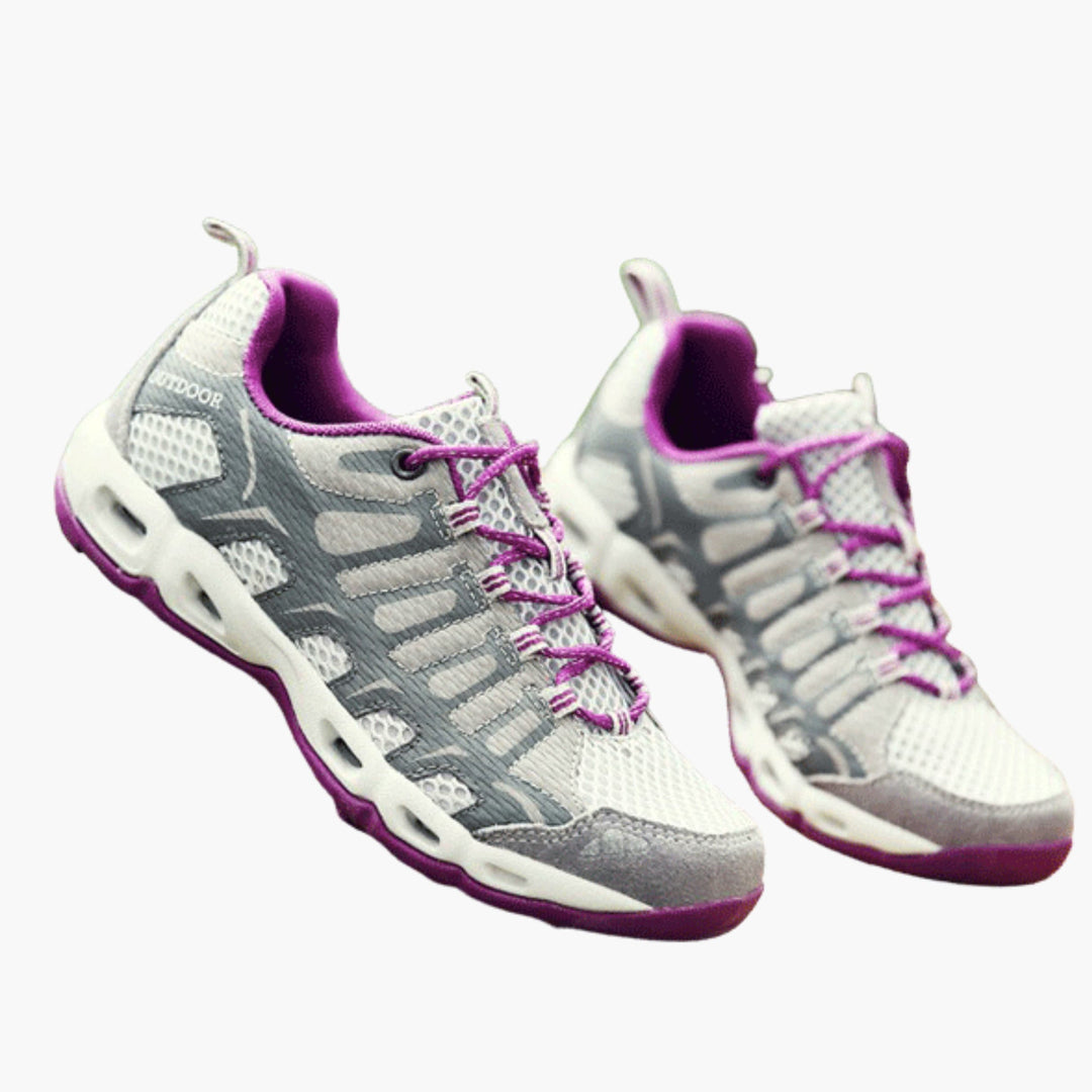 Unisex Trekking Schuhe mit Schnürverschluss und profilierter Außensohle