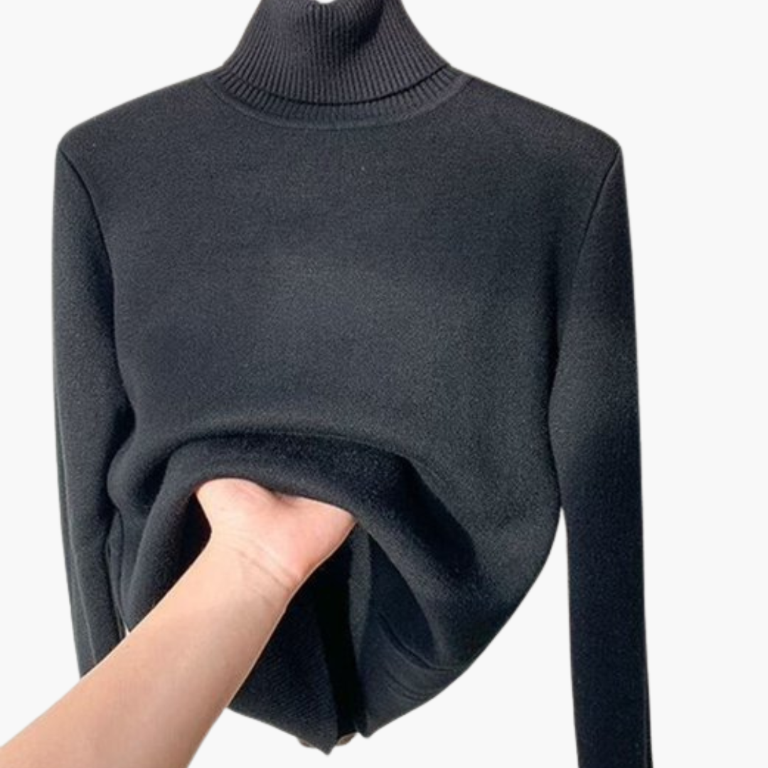 Damenpullover mit Rollkragen und lockerem Strickmuster