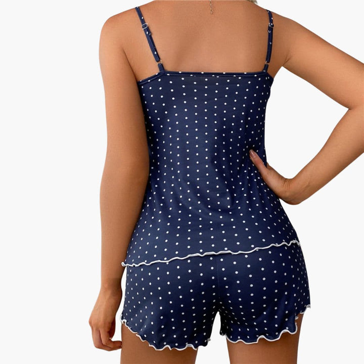 Damen Pyjama Set mit ärmellosem Oberteil und bedruckten Shorts