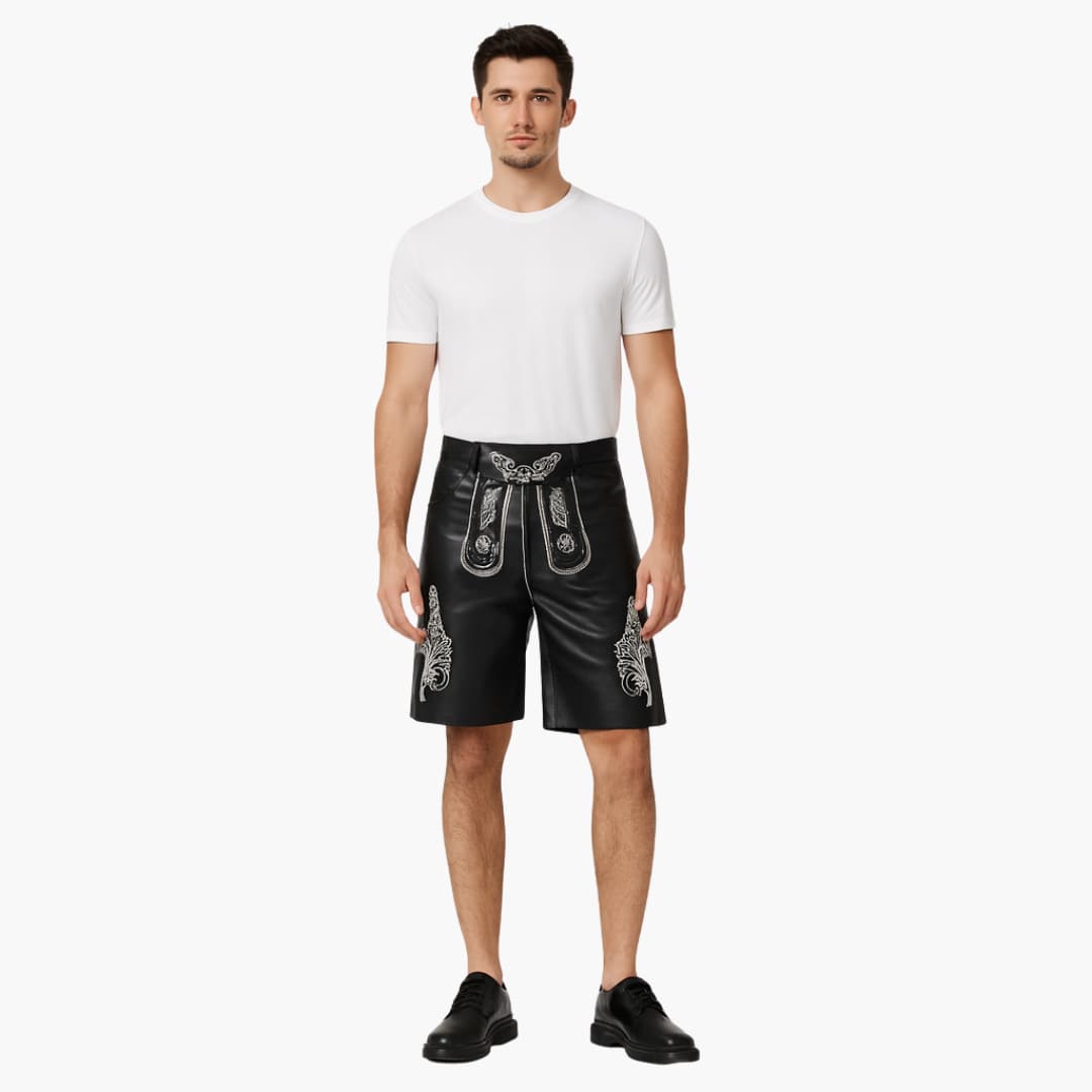 Traditionelle kurze Lederhose für Herren - Oktoberfest 2025