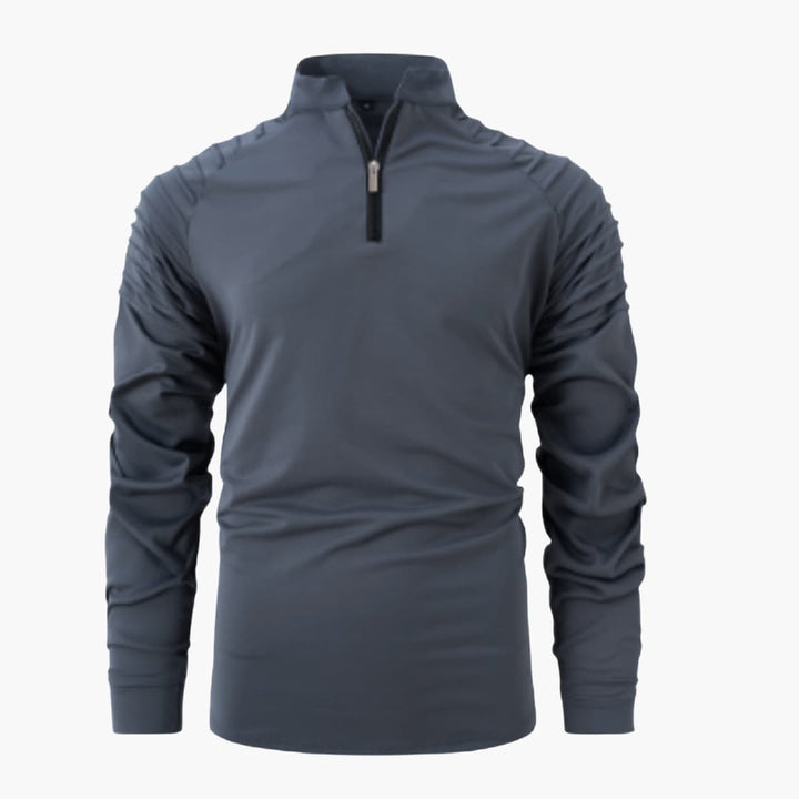 Herren pullover mit halbem Reißverschluss und langen Ärmeln