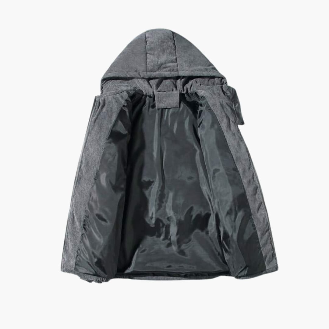 Herren Pufferjacke mit Kapuze und Reißverschlussverschluss