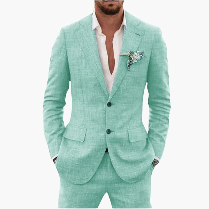 Herren Sommeranzug mit Revers und tailliertem Schnitt
