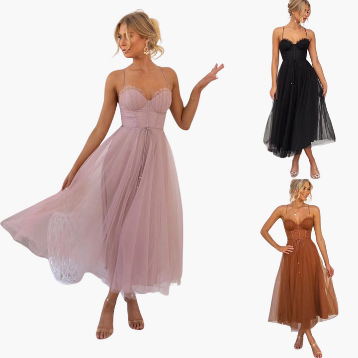 Damen Abendkleid mit Tüllrock – Strapless und elegant