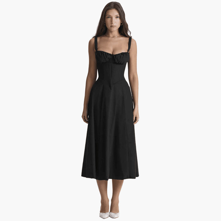 Elegantes trägerloses Kleid mit Blumenmuster für Frauen - SchmiedeMode