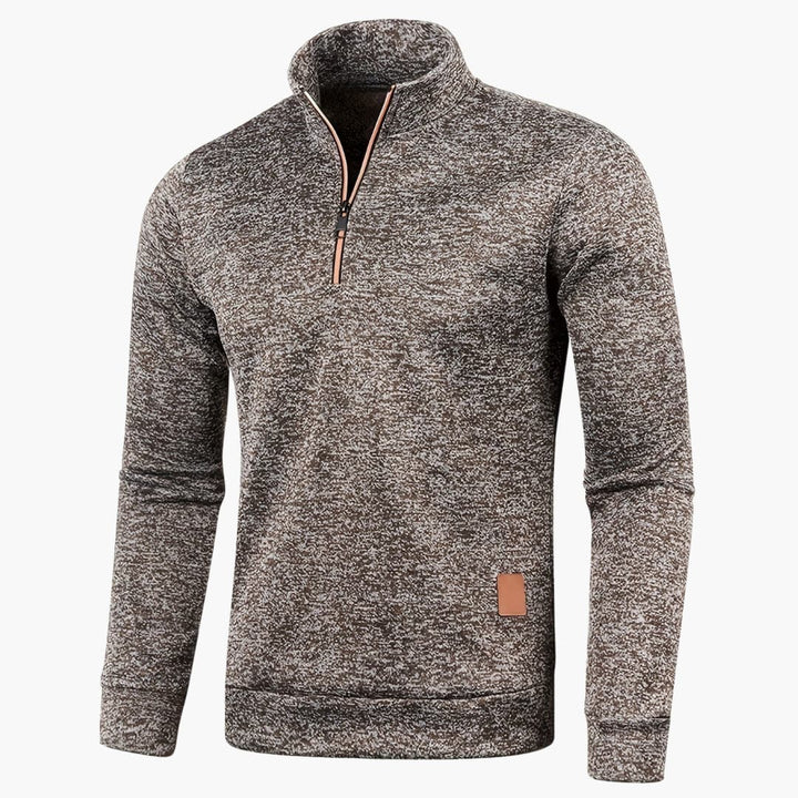 Herren pullover mit Reißverschluss am Ausschnitt und langen Ärmeln