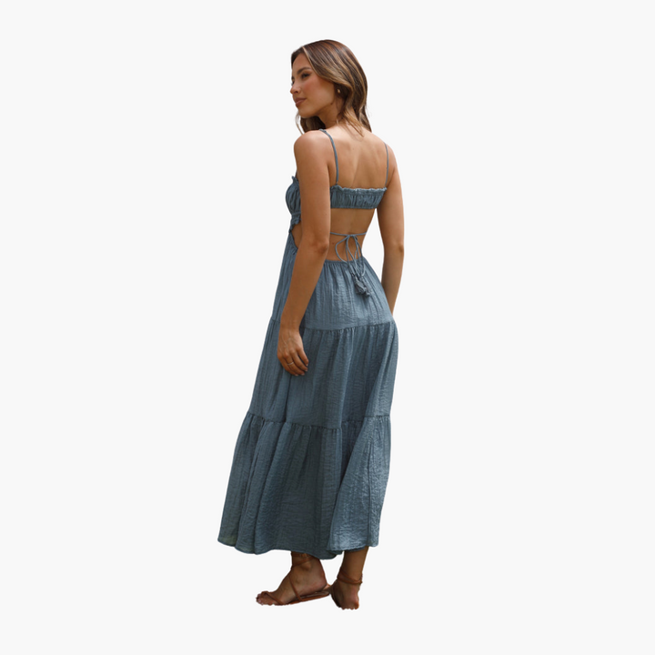 Maxikleid für Damen – Boho-Stil mit Bindebändern