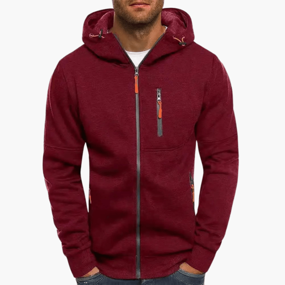 Bequemer Pullover mit Kapuze und Reißverschluss für Männer - SchmiedeMode