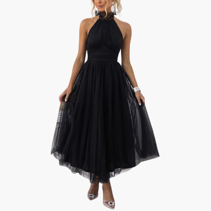 Elegantes weißes Tüll-Maxikleid für Damen